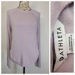 ATHLETA Sz 2XS Mindset Sweatshirt Lavender 472751 Relaxed Athleisure